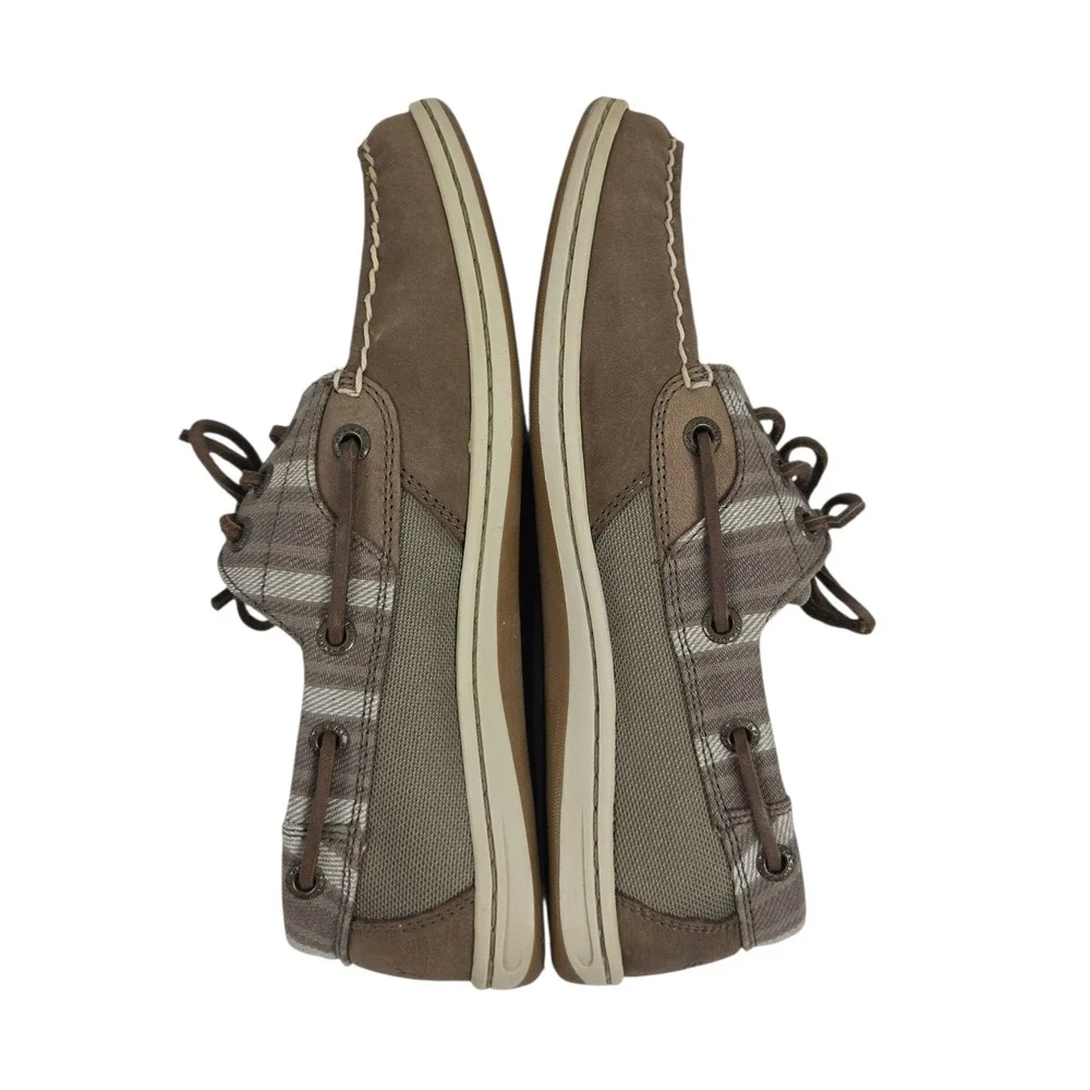 Sperry Songfish Boat Shoes Stripe Taupe 97217 Women's 7M with Box WORN ONCE Y2K